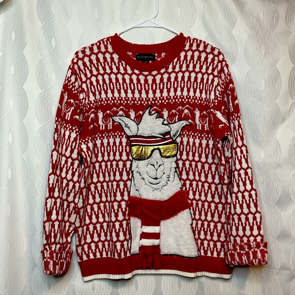 Blizzard Bay llama christmas sweater med - Picture 1 of 9